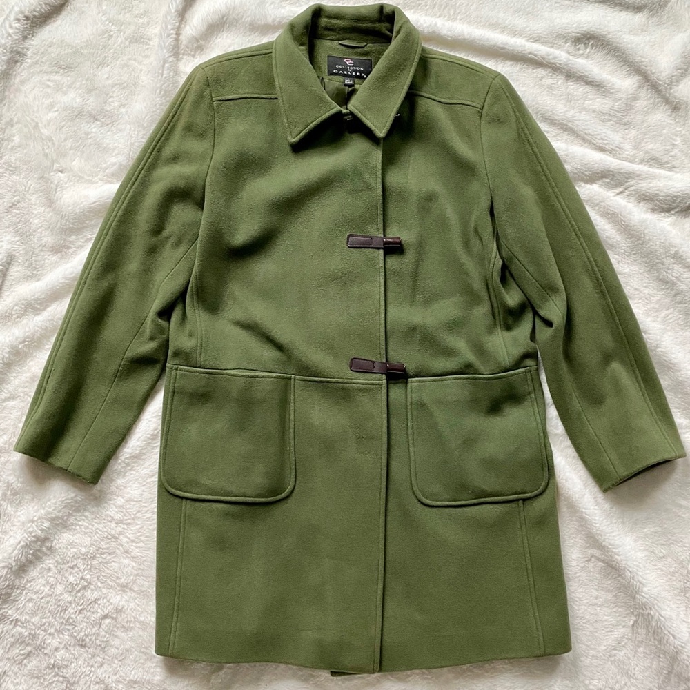 Collection by Gallery Wool Blend Toggle Coat Green Size Large
